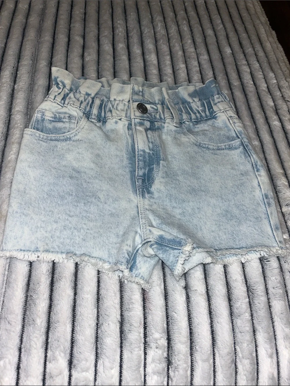 GAP White & Light Blue Girls Paperbag Waist Shorts Duo